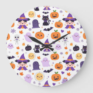 Prettig Halloween Heksen Geesten Katten Vleermuize Grote Klok
