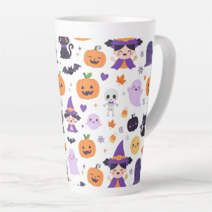 Prettig Halloween Heksen Geesten Katten Vleermuize Latte Mok