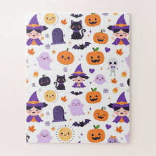 Prettig Halloween Heksen Geesten Katten Vleermuize Legpuzzel