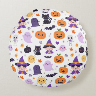 Prettig Halloween Heksen Geesten Katten Vleermuize Rond Kussen
