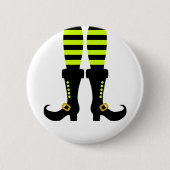 Prettig Halloween Heksenbeen Ronde Button 5,7 Cm (Voorkant)