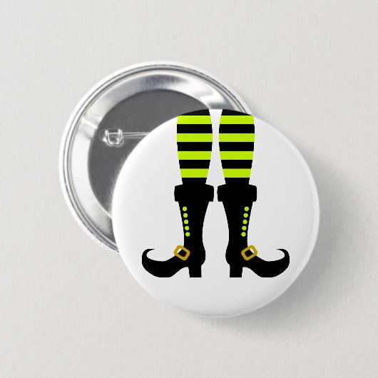 Prettig Halloween Heksenbeen Ronde Button 5,7 Cm (Voorkant /achterkant)