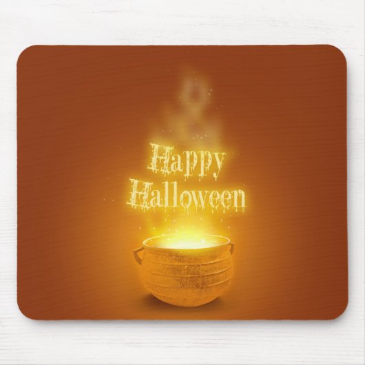 Prettig Halloween Heksencalderon Muismat (Voorkant)