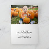 Prettig Halloween | Het is de Grote Pompoen Feestdagen Kaart (Binnen)