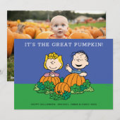 Prettig Halloween | Het is de Grote Pompoen Feestdagenkaart (Voorkant / Achterkant)