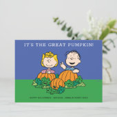 Prettig Halloween | Het is de Grote Pompoen Feestdagenkaart (Staand voorkant)