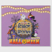 Prettig Halloween Het is spookseizoen viering Cadeaupapier (Vlak)
