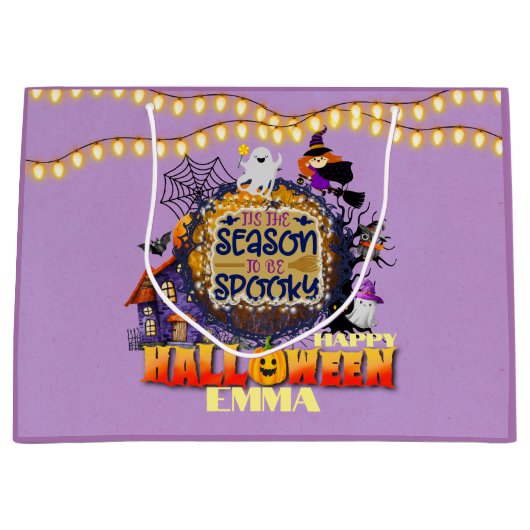 Prettig Halloween Het is spookseizoen Viering Med Groot Cadeauzakje (Voorkant)