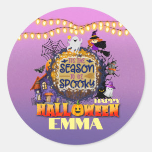 Prettig Halloween Het is spookseizoen viering Ronde Sticker