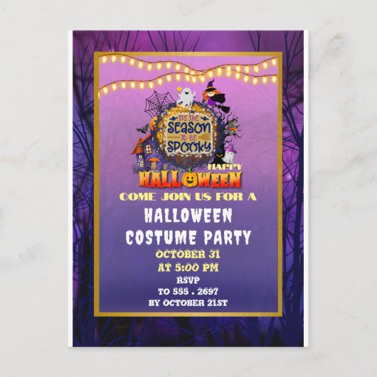 Prettig Halloween, het spookseizoen is er! Feestel Briefkaart (Voorkant)