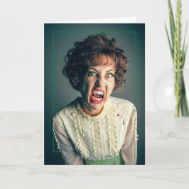 Prettig Halloween IedereenCamping Vrouwelijke Vamp Feestdagen Kaart