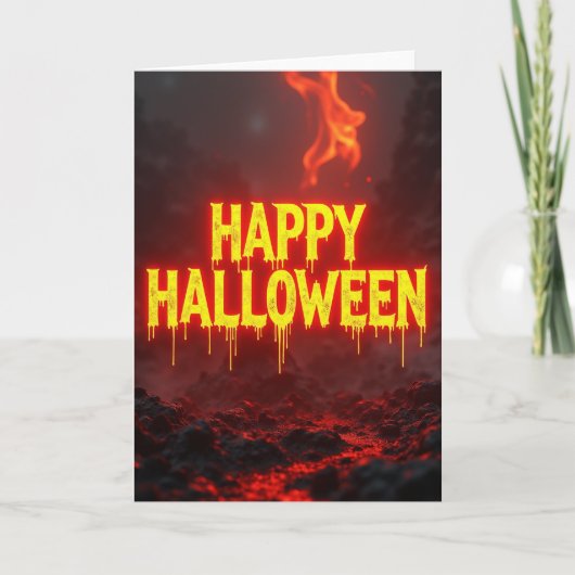Prettig Halloween-inferno kaart (Voorkant)