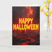 Prettig Halloween-inferno kaart (Gele Bloem)