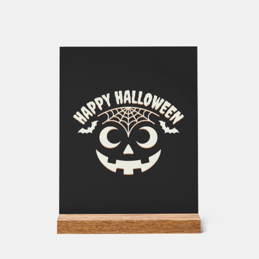 Prettig Halloween Jack-O-Lantern Gezicht Design_1 Acryl Bord (Voorkant)