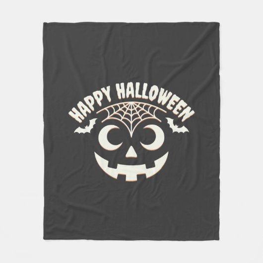 Prettig Halloween Jack-O-Lantern Gezicht Design_1 Fleece Deken (Voorkant)