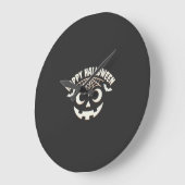 Prettig Halloween Jack-O-Lantern Gezicht Design_1 Grote Klok (Hoek)