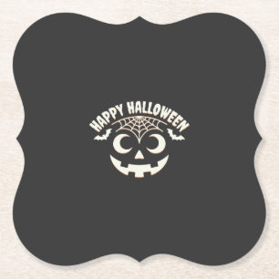 Prettig Halloween Jack-O-Lantern Gezicht Design_1 Kartonnen Onderzetters