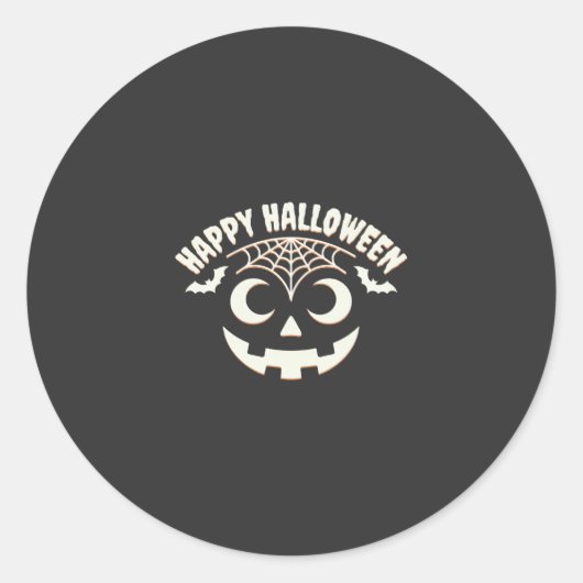 Prettig Halloween Jack-O-Lantern Gezicht Design_1 Ronde Sticker (Voorkant)