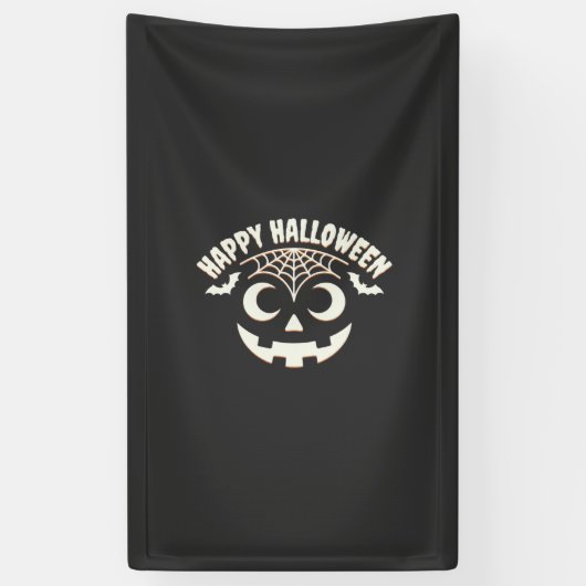 Prettig Halloween Jack-O-Lantern Gezicht Ontwerp_1 Spandoek (Verticaal)