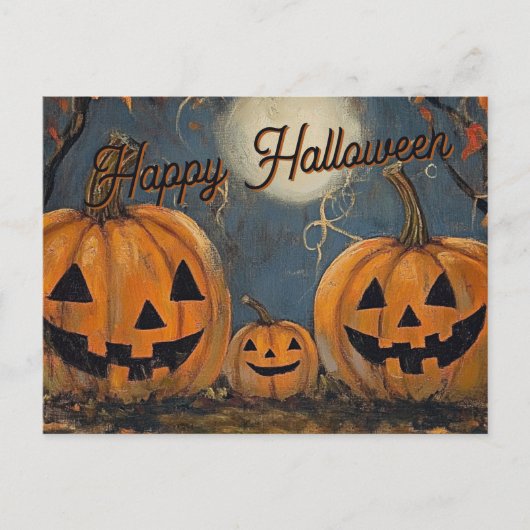 Prettig Halloween Jack O' Lantern-gloed Briefkaart (Voorkant)