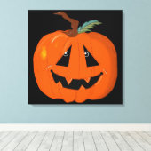Prettig Halloween Jack O Lantern Illustratieve Kun Canvas Afdruk (Insitu (Houten vloer))