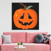 Prettig Halloween Jack O Lantern Illustratieve Kun Canvas Afdruk (Insitu (Woonkamer))