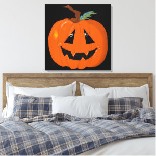 Prettig Halloween Jack O Lantern Illustratieve Kun Canvas Afdruk