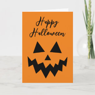 Prettig Halloween Jack O Lantern Oranje Pompoen Ge Kaart