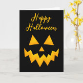 Prettig Halloween Jack O Lantern Pompoen Gezicht Kaart (Gele Bloem)