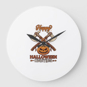 Prettig Halloween Jagen Gekruiste Bijlen Pompoen R Grote Klok