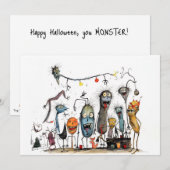 Prettig Halloween, jij monster! Feestdagenkaart (Voorkant / Achterkant)