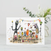 Prettig Halloween, jij MONSTER! Feestdagenkaart (Staand voorkant)