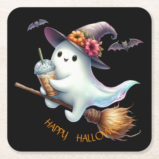 Prettig Halloween Kartonnen Onderzetters (Voorkant)