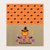 Prettig Halloween Kleine Kaarten Snoep of een Leuk (Buitenkant ongevouwen)