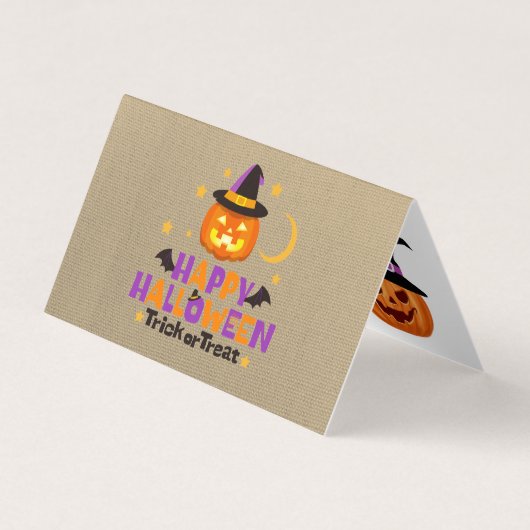 Prettig Halloween Kleine Kaarten Snoep of een Leuk (Voorkant)