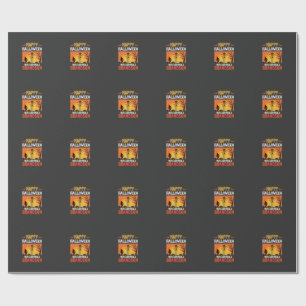 Prettig Halloween Kleinzoon Skelet Pompoen Cadeaupapier