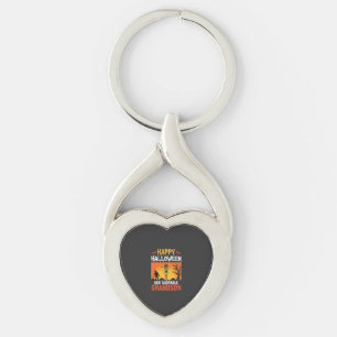 Prettig Halloween Kleinzoon Skelet Pompoen Sleutelhanger