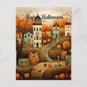 Prettig Halloween kleurrijke illustratie Briefkaart