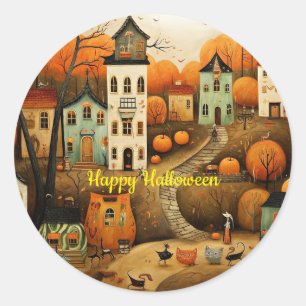 Prettig Halloween kleurrijke illustratie Ronde Sticker