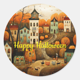 Prettig Halloween kleurrijke illustratie Ronde Sticker