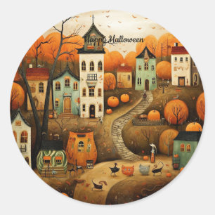 Prettig Halloween kleurrijke illustratie Ronde Sticker