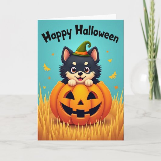 Prettig Halloween Knuffeldier Kaart (Voorkant)