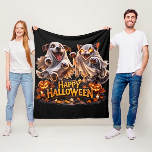 Prettig Halloween knuffelig fleece Deken (In situ)