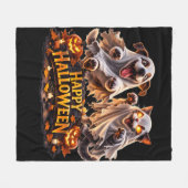 Prettig Halloween knuffelig fleece Deken (Voorkant (Horizontaal))