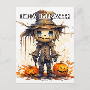 Prettig Halloween Knuffelige Vogelverschrikker Briefkaart