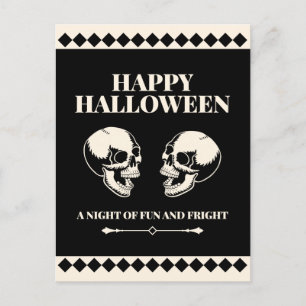 Prettig Halloween Lachende Schedels Pret Feestdagenkaart