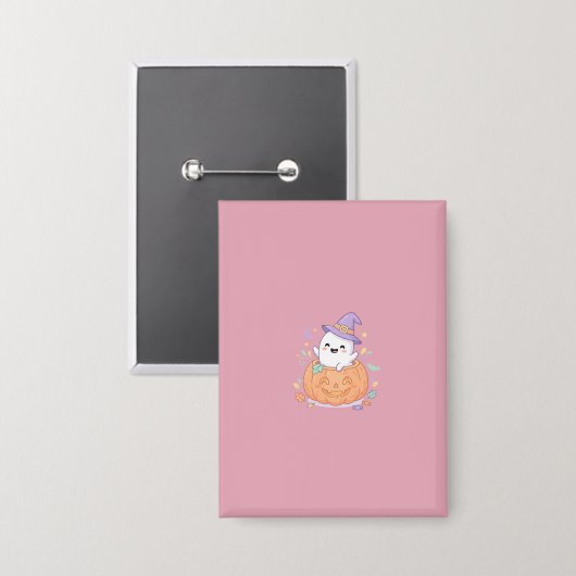 Prettig Halloween leuk pompoen spookje Button (Voorkant / Achterkant)