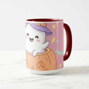 Prettig Halloween leuk pompoen spookje Mok