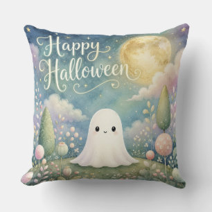 Prettig Halloween Lief Geestje Pasteltuin Kussen