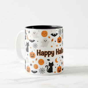 Prettig Halloween Lief Griezelig Tweekleurige Koffiemok